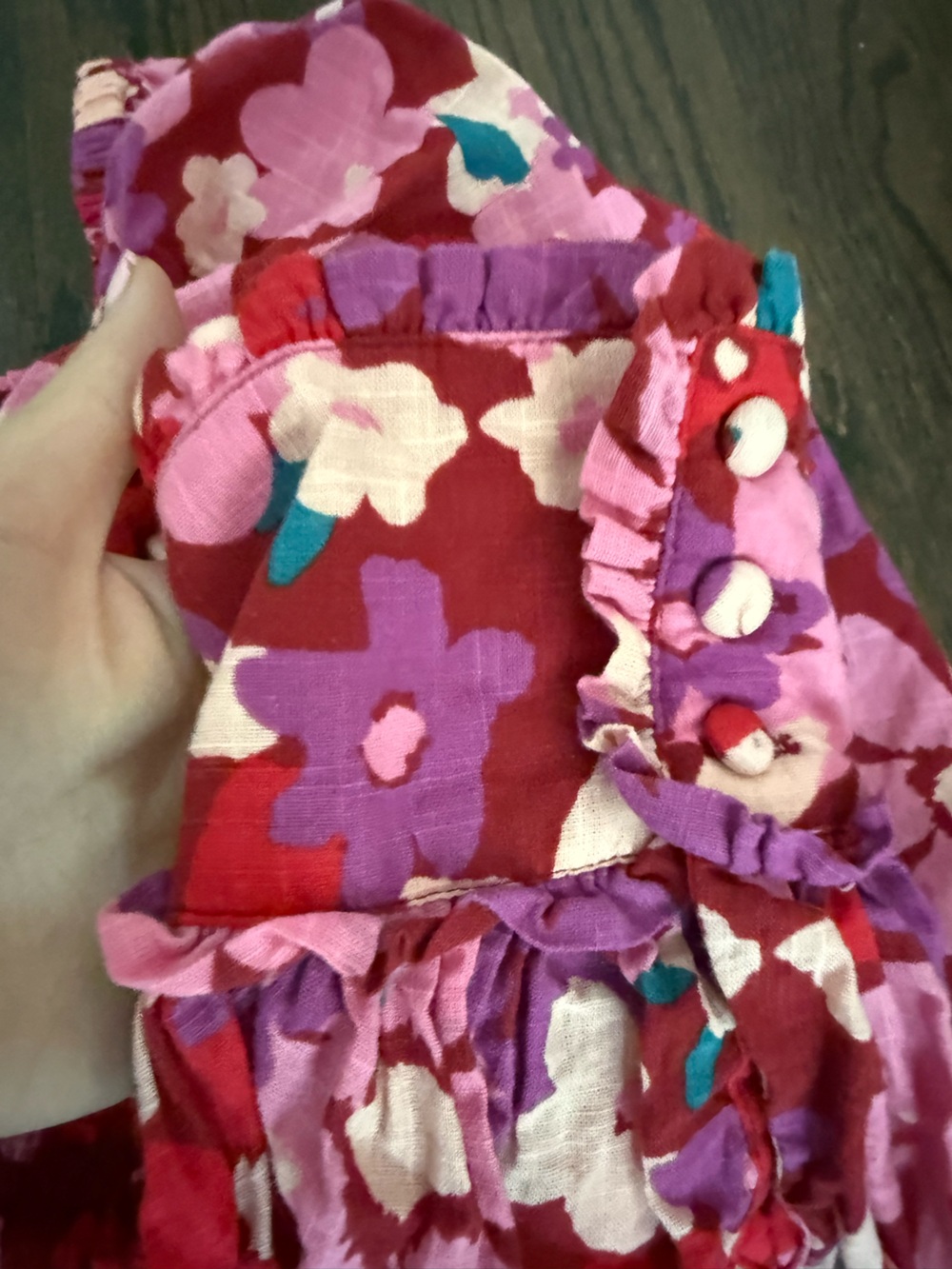 Free People Floral Smocked Puff Sleeve Blouse - Picture 3 of 4